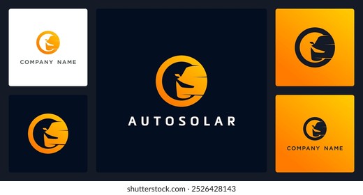 Vector of auto solar, logo and icon design template available, can be used in various media easily, editable
