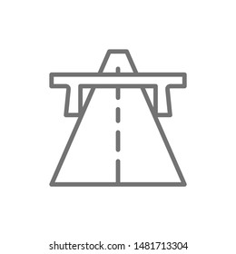 Vector autobahn, highway, road, way line icon.