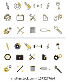 Vector automatic icon  Car Parts. Sticker Design , infographic, Vector Illustration.