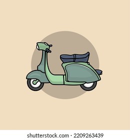 vector of automatic  motorcycle scooter cartoon 