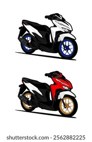 vector automatic scooter motorcycle design illustration