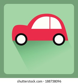 Vector automobile flat icon with shadow effect