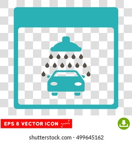 Vector Automobile Shower Calendar Page EPS vector icon. Illustration style is flat iconic bicolor grey and cyan symbol on a transparent background.