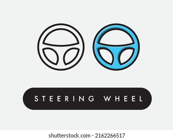 Vector automobile steering wheel icon illustration