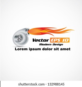 Vector automobile turbocharger symbol