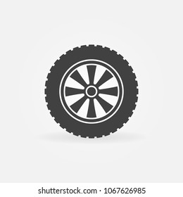 Vector automobile wheel concept icon or logo element