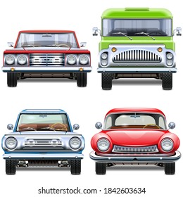 Vector Automobiles Front View isolated on white background