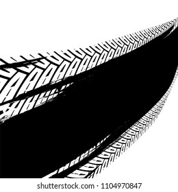 Vector automotive backdrop template. Grunge tire tracks backgrounds for poster, digital banner, flyer, booklet, brochure and web design. Editable graphic image in black and white colors