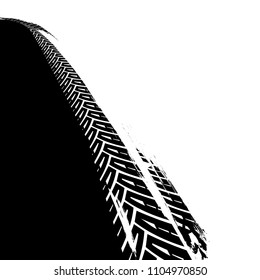 Vector automotive backdrop template. Grunge tire tracks backgrounds for poster, digital banner, flyer, booklet, brochure and web design. Editable graphic image in black and white colors
