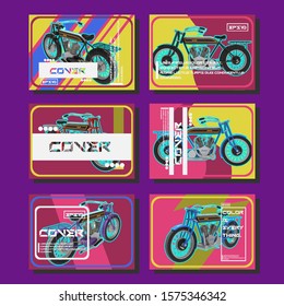 Vector automotive banner template. Grunge tire tracks background for vertical poster, digital banner, flyer, booklet cover, brochure and web design. 