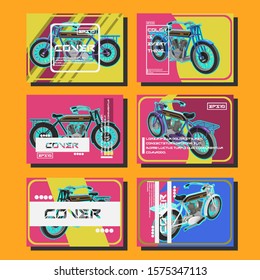 Vector automotive banner template. Grunge tire tracks background for vertical poster, digital banner, flyer, booklet cover, brochure and web design. 