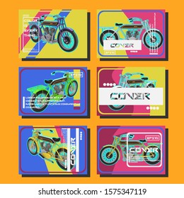 Vector automotive banner template. Grunge tire tracks background for vertical poster, digital banner, flyer, booklet cover, brochure and web design. 