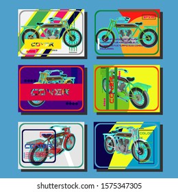 Vector automotive banner template. Grunge tire tracks background for vertical poster, digital banner, flyer, booklet cover, brochure and web design. 