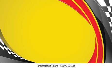 Vector Automotive Banner Template. Racing Speed Background For Poster, Digital Banner, Flyer, Booklet, Brochure And Web Design. Editable Graphic Image In Red And Yellow Colors