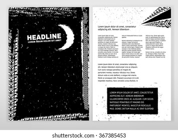 Vector automotive brochure template. Bright modern backgrounds for poster, print, flyer, book, booklet, brochure and leaflet design. Editable textured graphic image in white and black colors