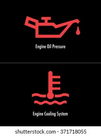 Vector Automotive Engine Oil And Engine Cooling Icons