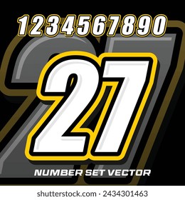 Vector Automotive racing number design templates