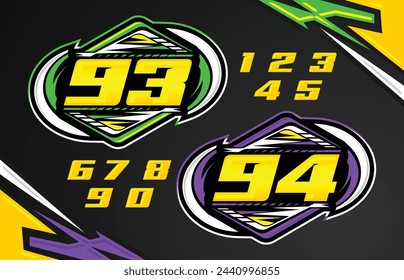 Vector Diseños de efecto de número de carreras automotrices