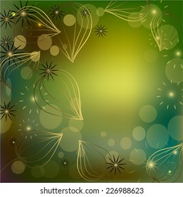 vector autumn  abstract background with elements of plants