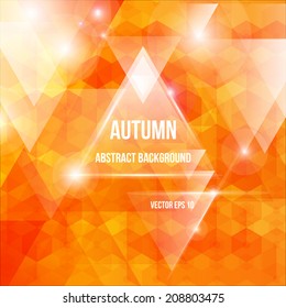 Vector autumn abstract triangles background.