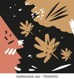 Vector autumn abstraction. Wallpaper, background, print, elements for design.