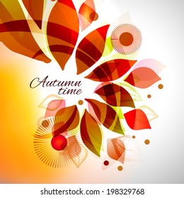 Vector autumn background. Abstract season illustration.