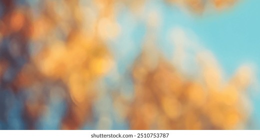 Vector autumn background, blur and bokeh effect