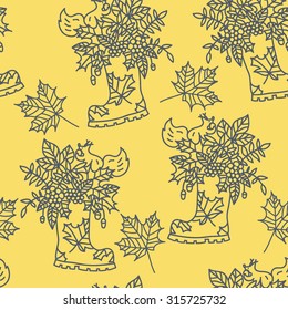 vector Autumn background with boots