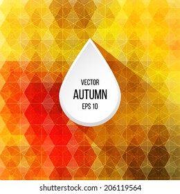 Vector autumn background. Drop symbol illustration
