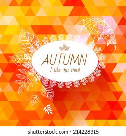 Vector autumn background. hand-drawn, circle poster, vector illustration