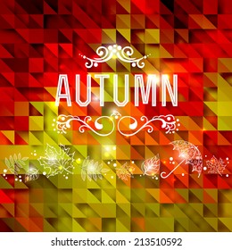 Vector autumn background. hand-drawn, lettering, poster, vector illustration