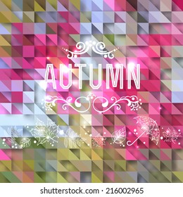 Vector autumn background. hand-drawn, lettering, poster, vector illustration