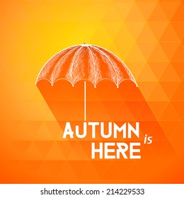 Vector autumn background. hand-drawn umbrella , vector illustration