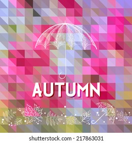 Vector autumn background. hand-drawn Umbrella , vector illustration