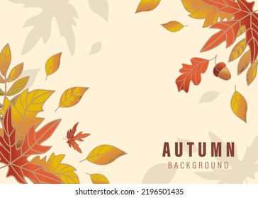 vector autumn background with leaves arranged at the corners