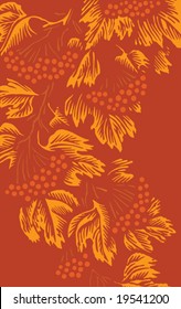 Vector autumn background with leaves and berries