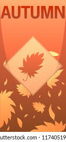 Vector autumn background. Lettering. Autumn template.