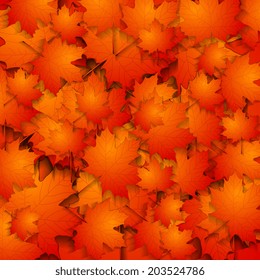 Vector de fondo otoñal con hojas de arce