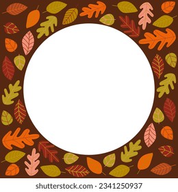 Vector autumn background in minimalist style with artistic botanical leaves, organic shapes. Vector background for banner, poster, web and packaging.