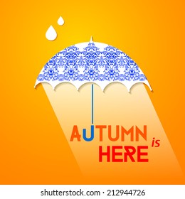 Vector autumn background. modern Umbrella , vector illustration