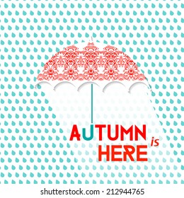 Vector autumn background. modern Umbrella , vector illustration