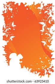 vector autumn background with oak leaves and squirrel
