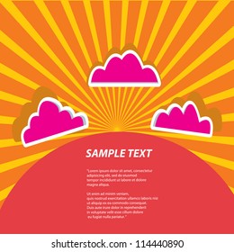 vector autumn background with sun rays. vector abstract background.