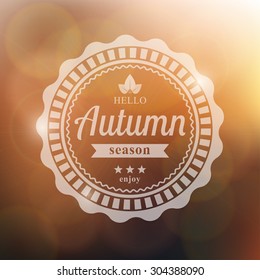 Vector autumn background with text 'hello autumn'