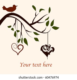 vector autumn background with tree.