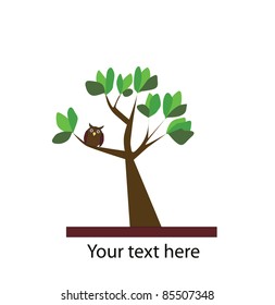 vector autumn background with tree.