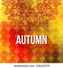 Vector autumn background. Vintage frame illustration