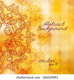 Vector autumn background. Vintage frame illustration