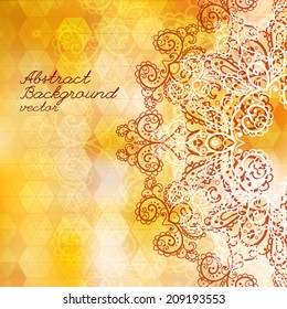 Vector autumn background. Vintage frame illustration
