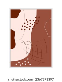 Vector autumn backgrounds. Abstract posters with brown autumn colors. Minimal natural Boho style posters wall arts. Design card, stories, postcard, cover, invitations for autumn holidays.